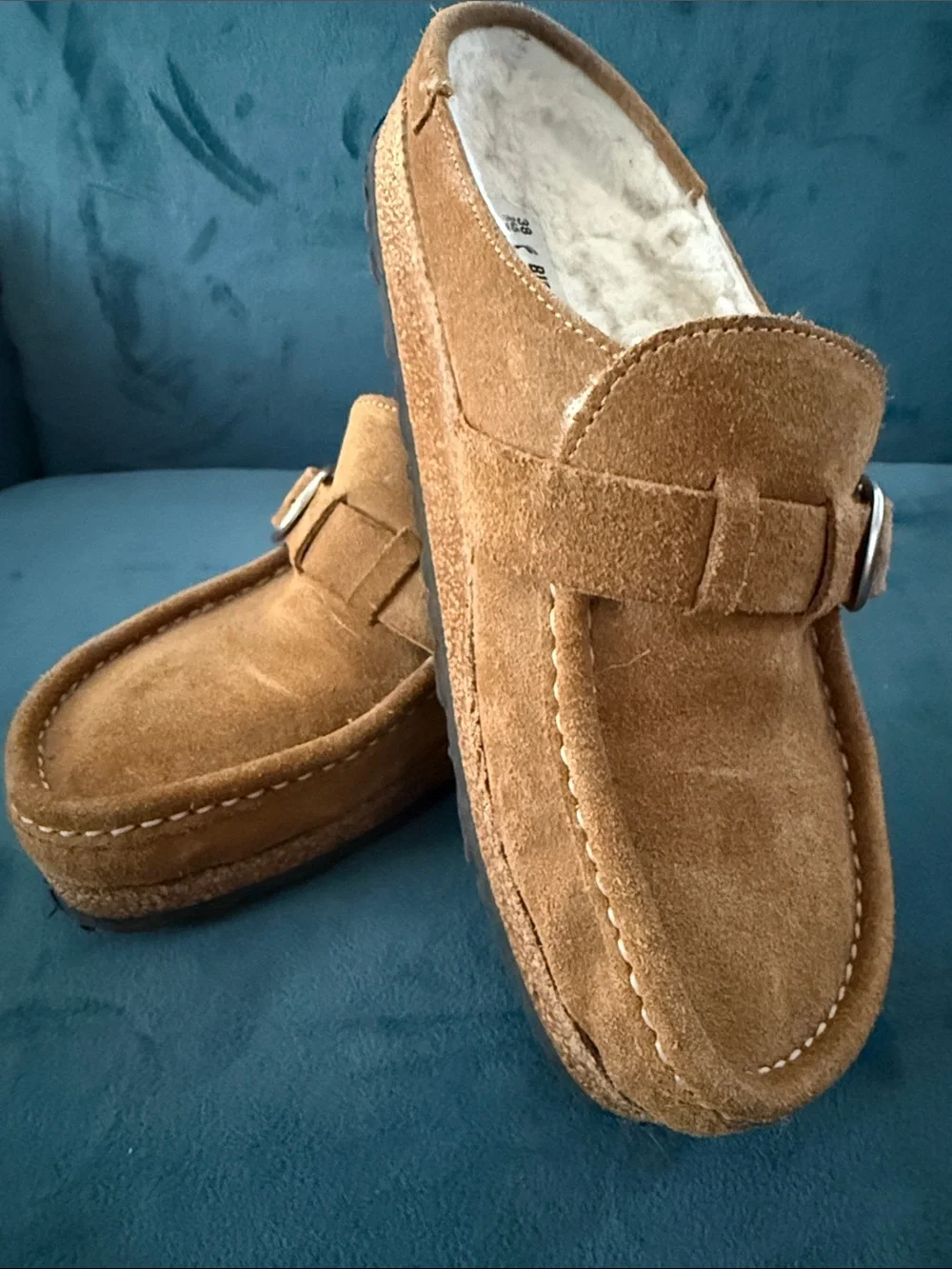 Birkenstock Men's Suede Slip-On Loafers in Chestnut